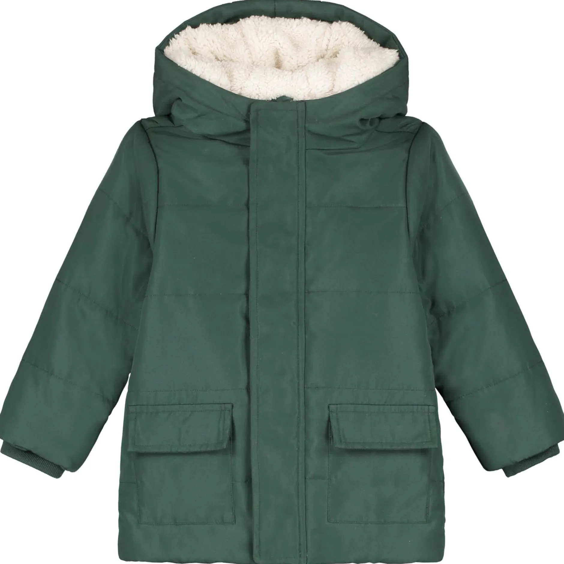 Jassen|Jassen*Prénatal peuter winterjas lange mouwen effen groen Dark Forest Green