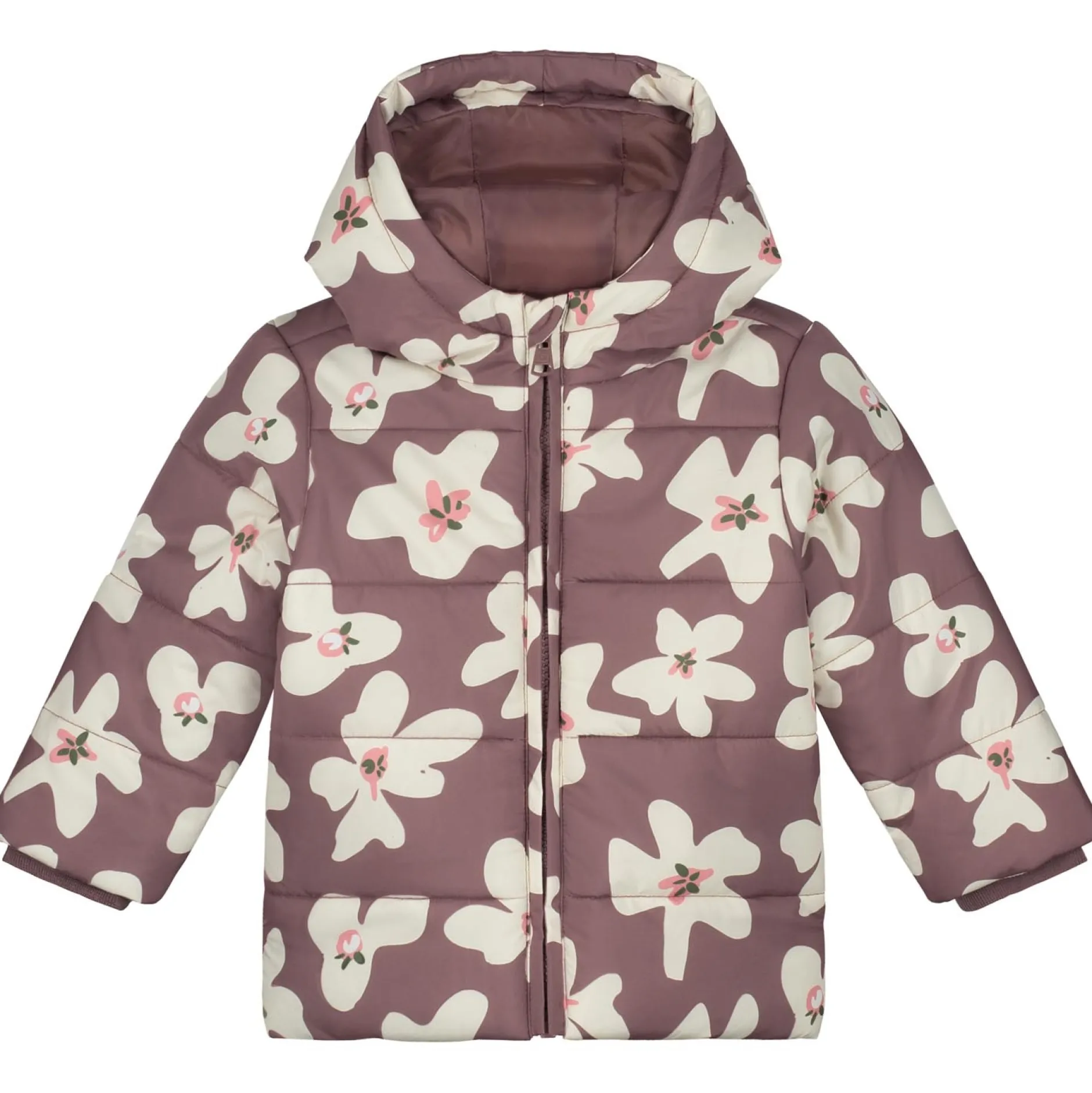 Jassen|Jassen*Prénatal peuter winterjas lange mouwen bloemen roze Mid Mauve Pink