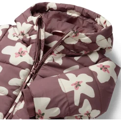 Jassen|Jassen*Prénatal peuter winterjas lange mouwen bloemen roze Mid Mauve Pink