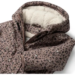 Jassen|Jassen*Prénatal peuter winterjas lange mouwen panterprint taupe Clay