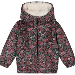 Jassen|Jassen*Prénatal peuter winterjas lange mouwen bloemen zwart Night Black