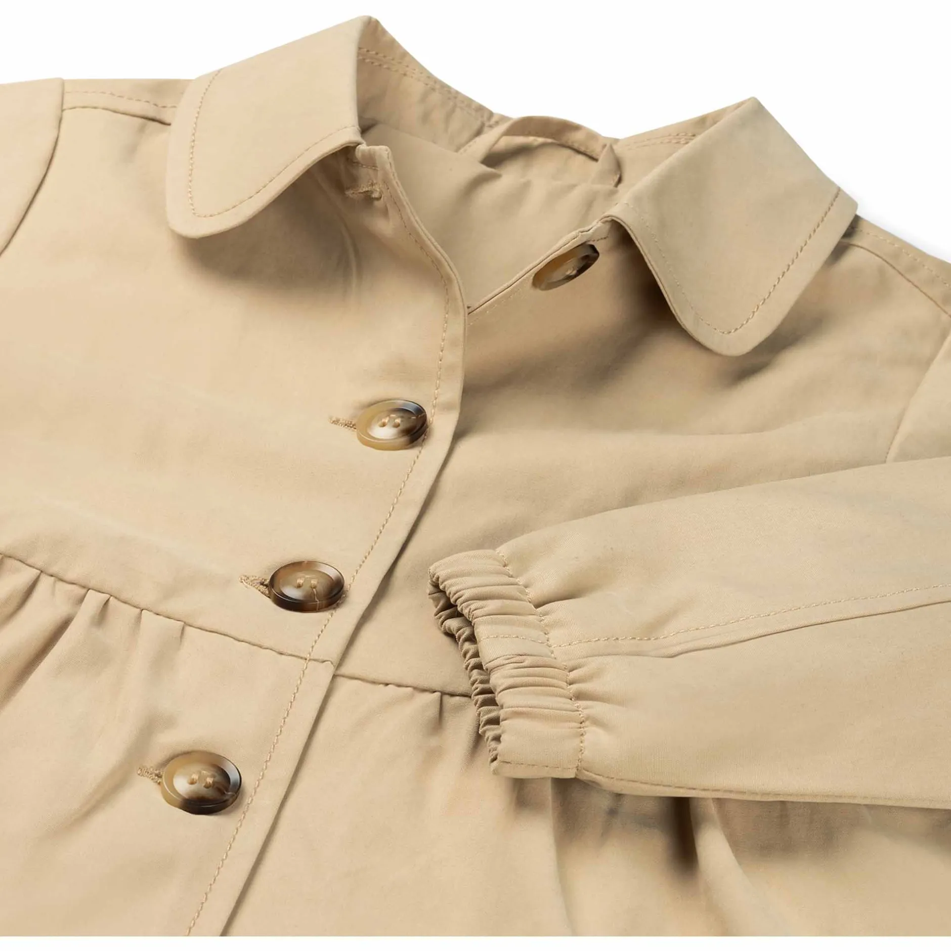 Jassen|Jassen*Prénatal peuter zomer trenchcoat lange mouwen effen beige Sandbrown