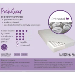 Juniormatrassen*Prénatal pocketvering matras Bamboo 70x140cm