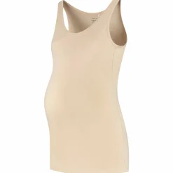 Basics|Shirts & Tops*Prénatal positie singlet basis mouwloos effen beige Almond