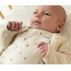 Broeken|Shirts & Vesten*Prénatal Pure newborn vest, shirt, broek & slofjes Dark Ecru Melange