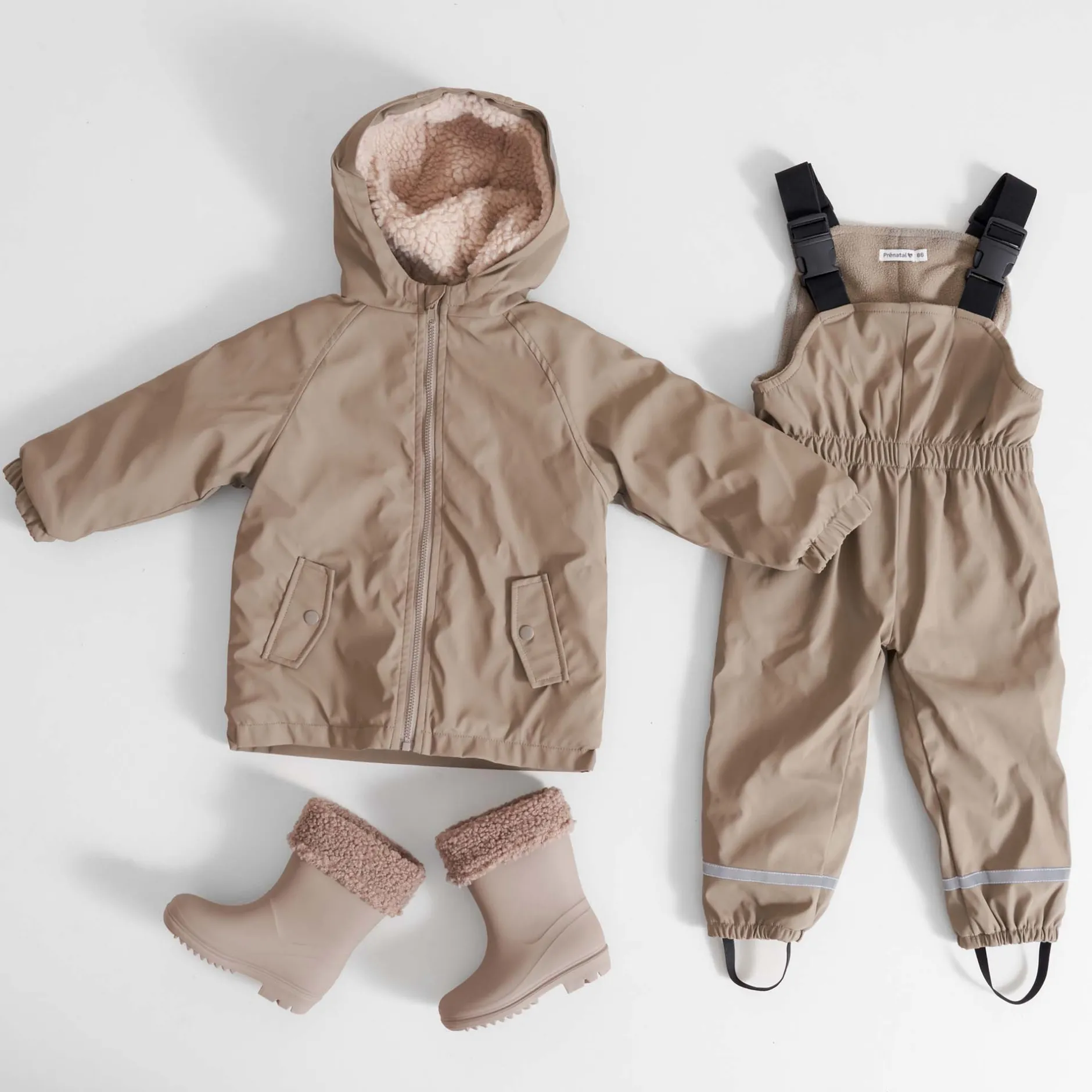 Jassen|Jassen*Prénatal regenbroek effen taupe Dark Taupe Brown