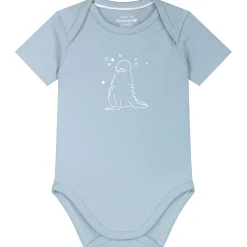 Rompers|Rompers*Prénatal romper 2 stuks korte mouwen dierenprint blauw Ivoor Wit