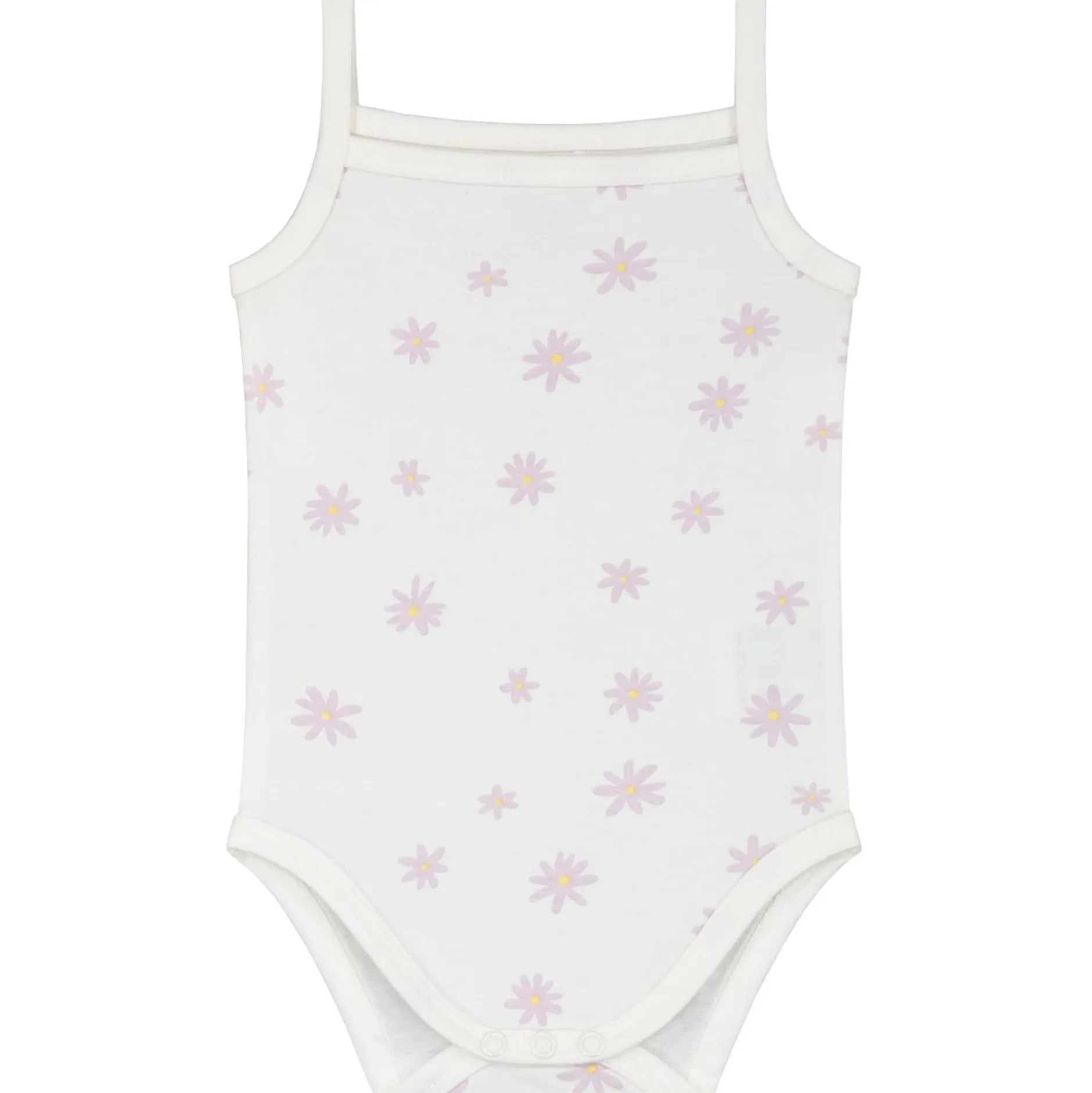 Rompers|Rompers*Prénatal romper 2 stuks spaghettibandjes bloemen paars Ivoor Wit