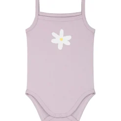 Rompers|Rompers*Prénatal romper 2 stuks spaghettibandjes bloemen paars Ivoor Wit