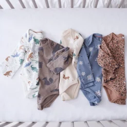 Rompers|Rompers*Prénatal romper afrika lange mouwen all over print bruin Mid Grey Taupe