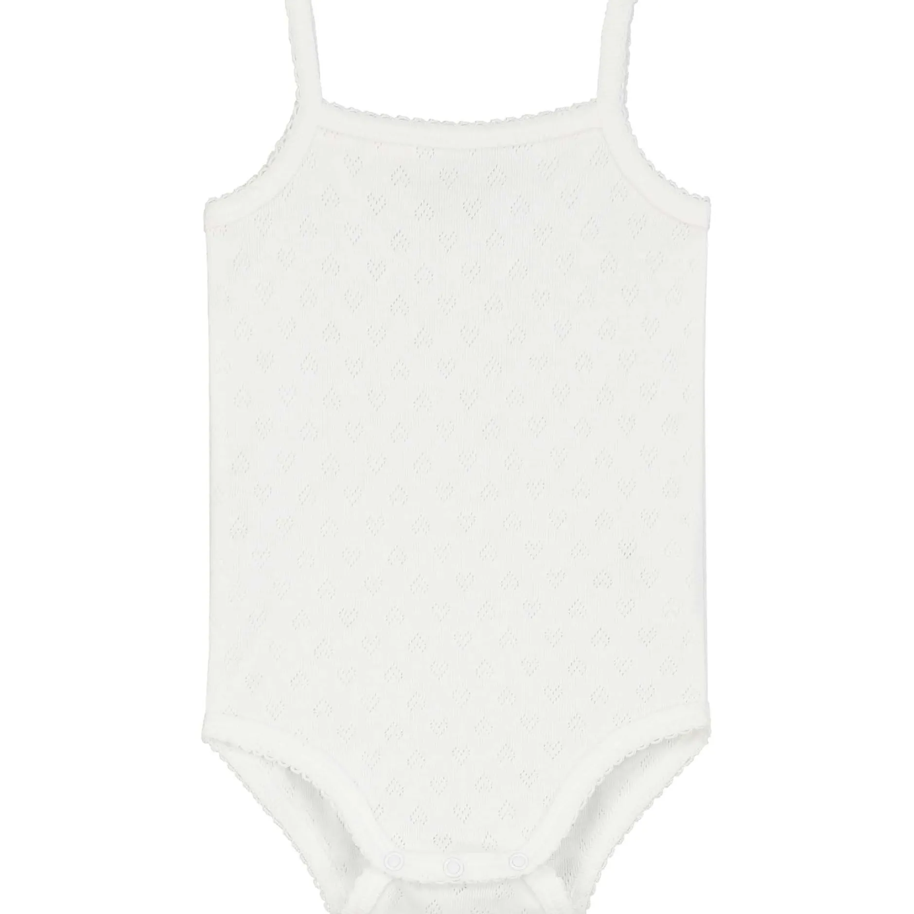 Rompers|Rompers*Prénatal romper ajour spaghettibandjes effen wit Ivory White