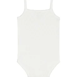 Rompers|Rompers*Prénatal romper ajour spaghettibandjes effen wit Ivory White