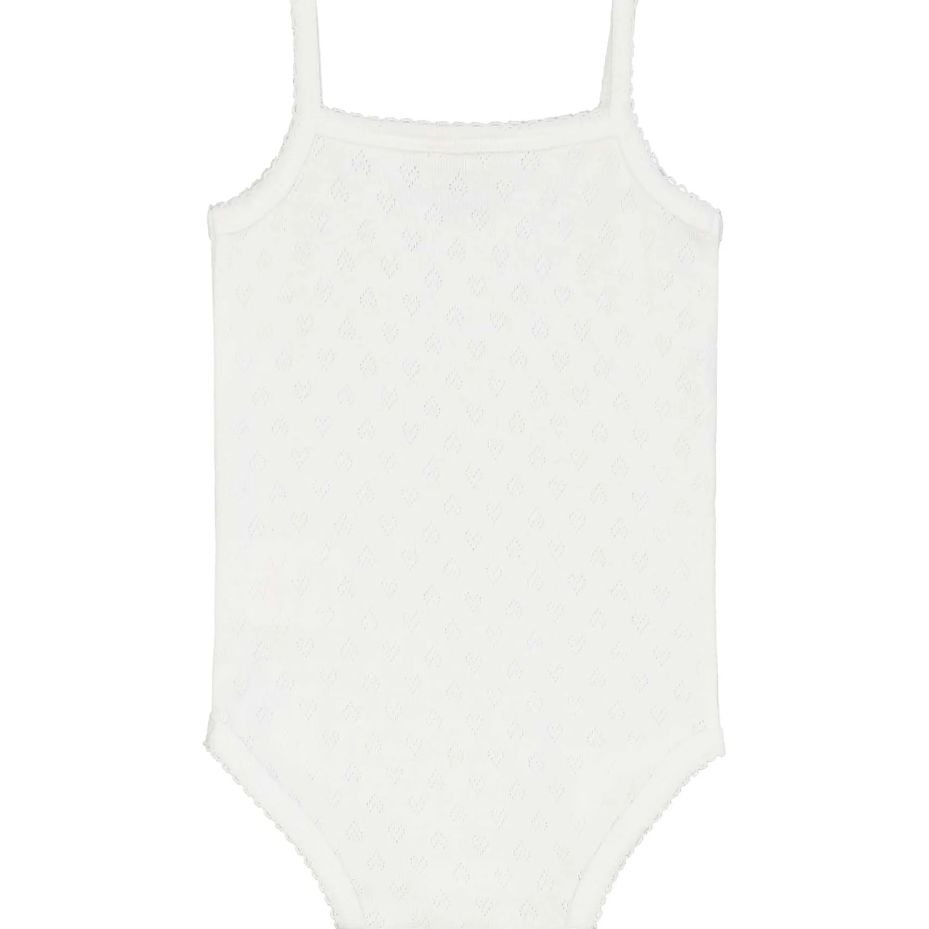 Rompers|Rompers*Prénatal romper ajour spaghettibandjes effen wit Ivory White