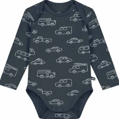 Rompers|Rompers*Prénatal romper auto's lange mouwen all over print blauw Dark Bluegrey