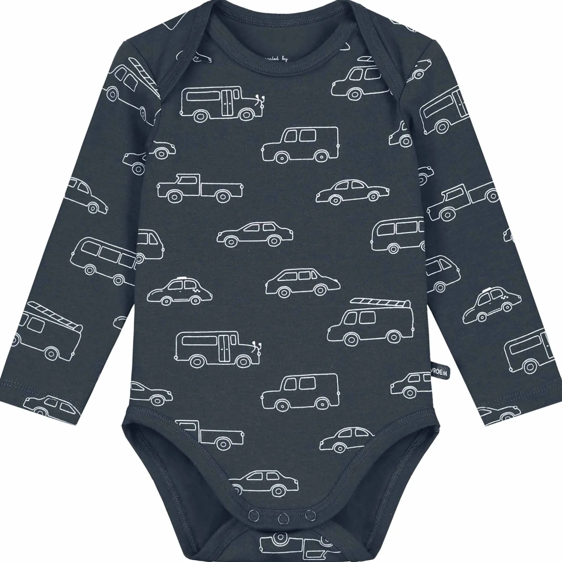 Rompers|Rompers*Prénatal romper auto's lange mouwen all over print blauw Dark Bluegrey
