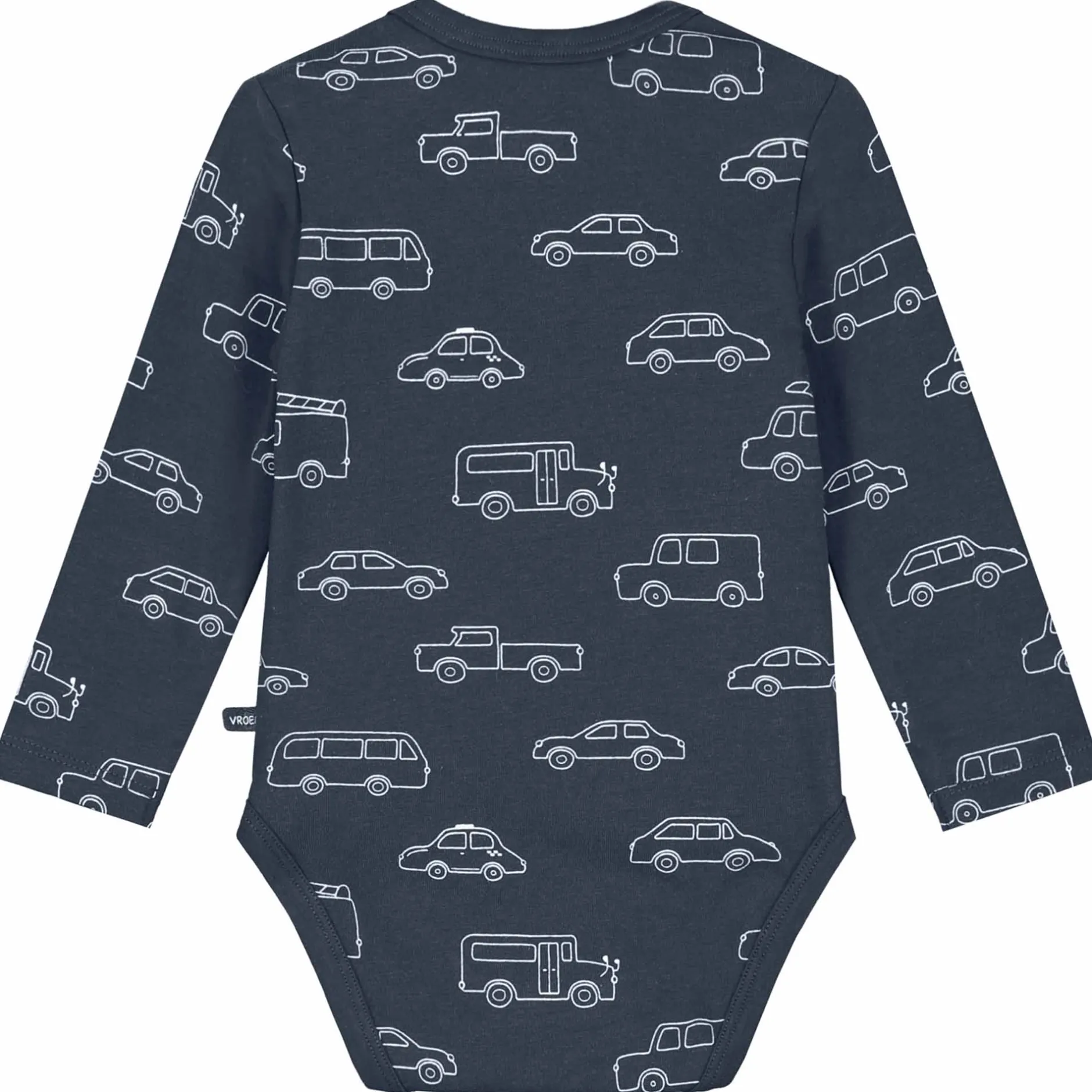 Rompers|Rompers*Prénatal romper auto's lange mouwen all over print blauw Dark Bluegrey