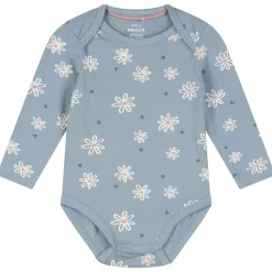 Rompers|Rompers*Prénatal romper bloem lange mouwen bloemen blauw Blue