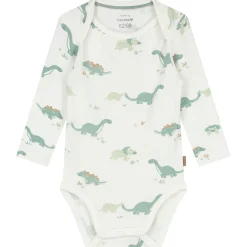 Rompers|Rompers*Prénatal romper Dino lange mouwen dierenprint wit Ivory White