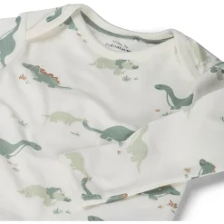 Rompers|Rompers*Prénatal romper Dino lange mouwen dierenprint wit Ivory White