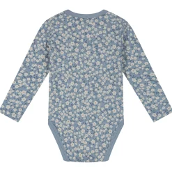 Rompers|Rompers*Prénatal romper flower 2 stuks lange mouwen bloemen blauw Blue