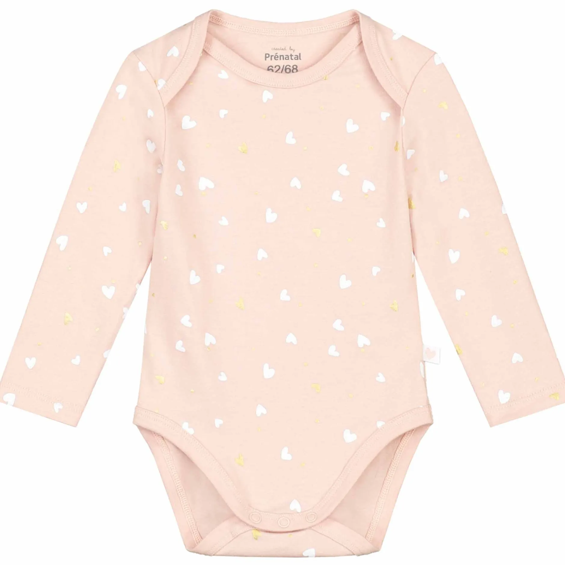 Rompers|Rompers*Prénatal romper hartjes lange mouwen hartjes roze Powder Pink
