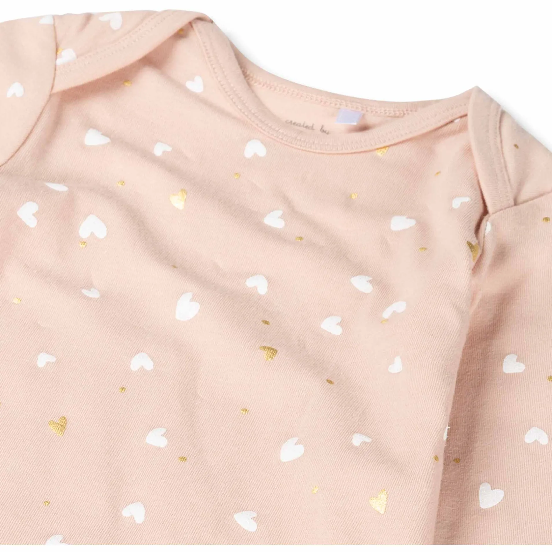 Rompers|Rompers*Prénatal romper hartjes lange mouwen hartjes roze Powder Pink