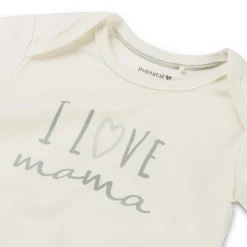 Kraamcadeaus|Rompers*Prénatal romper i love mama korte mouwen tekst wit White