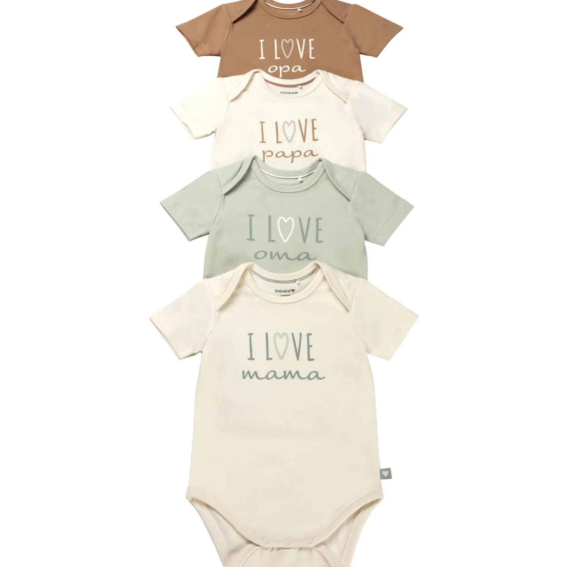 Kraamcadeaus|Rompers*Prénatal romper i love mama korte mouwen tekst wit White