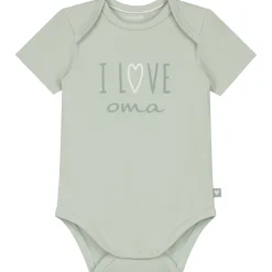 Kraamcadeaus|Rompers*Prénatal romper i love oma korte mouwen tekst groen Green