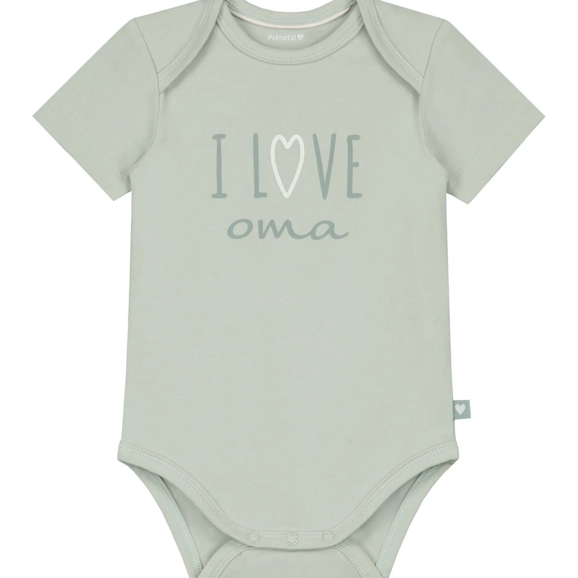 Kraamcadeaus|Rompers*Prénatal romper i love oma korte mouwen tekst groen Green