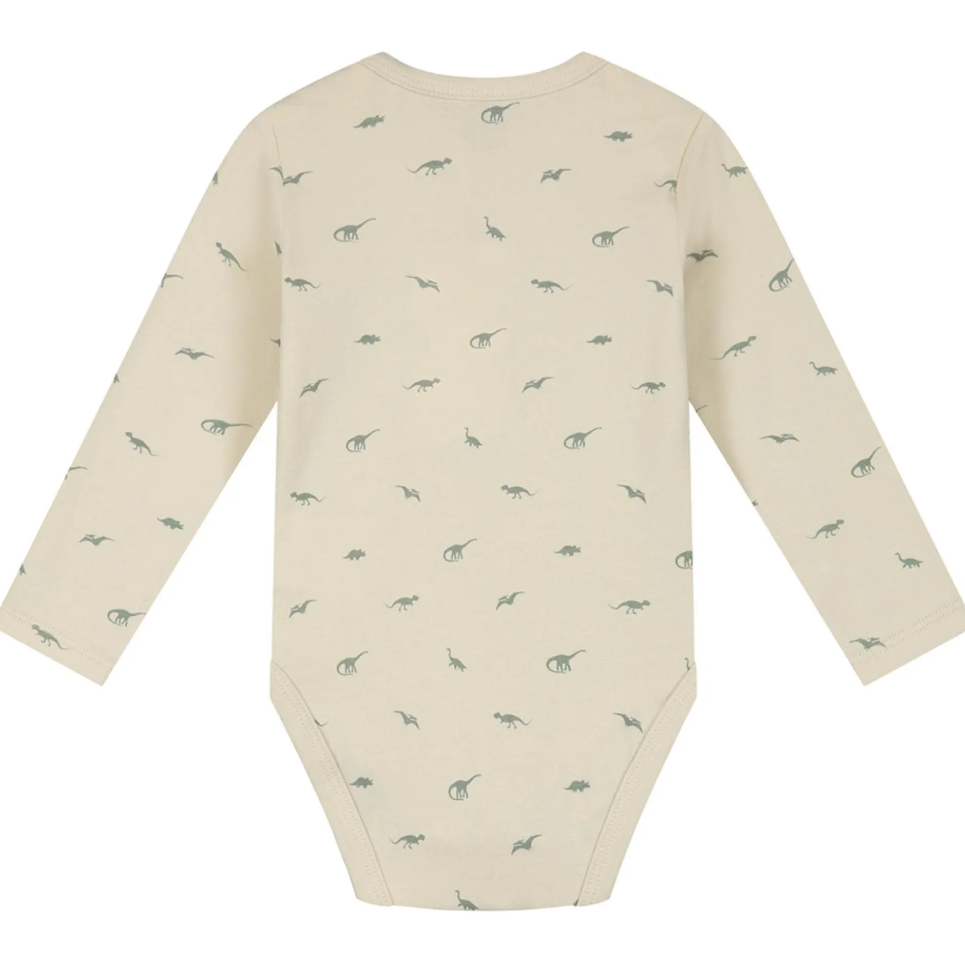 Rompers|Rompers*Prénatal romper kleine dino 2 stuks lange mouwen all over print groen Dark Ecru