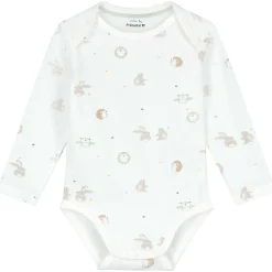 Rompers|Rompers*Prénatal romper Kleine Vriendjes lange mouwen all over print wit Ivory White