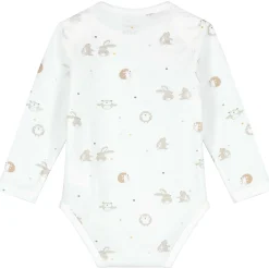 Rompers|Rompers*Prénatal romper Kleine Vriendjes lange mouwen all over print wit Ivory White