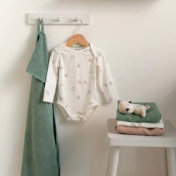 Rompers|Rompers*Prénatal romper Kleine Vriendjes lange mouwen all over print wit Ivory White