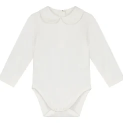 Rompers|Rompers*Prénatal romper kraagje lange mouwen effen wit Ivory White