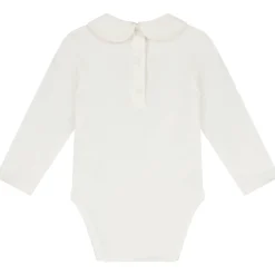 Rompers|Rompers*Prénatal romper kraagje lange mouwen effen wit Ivory White
