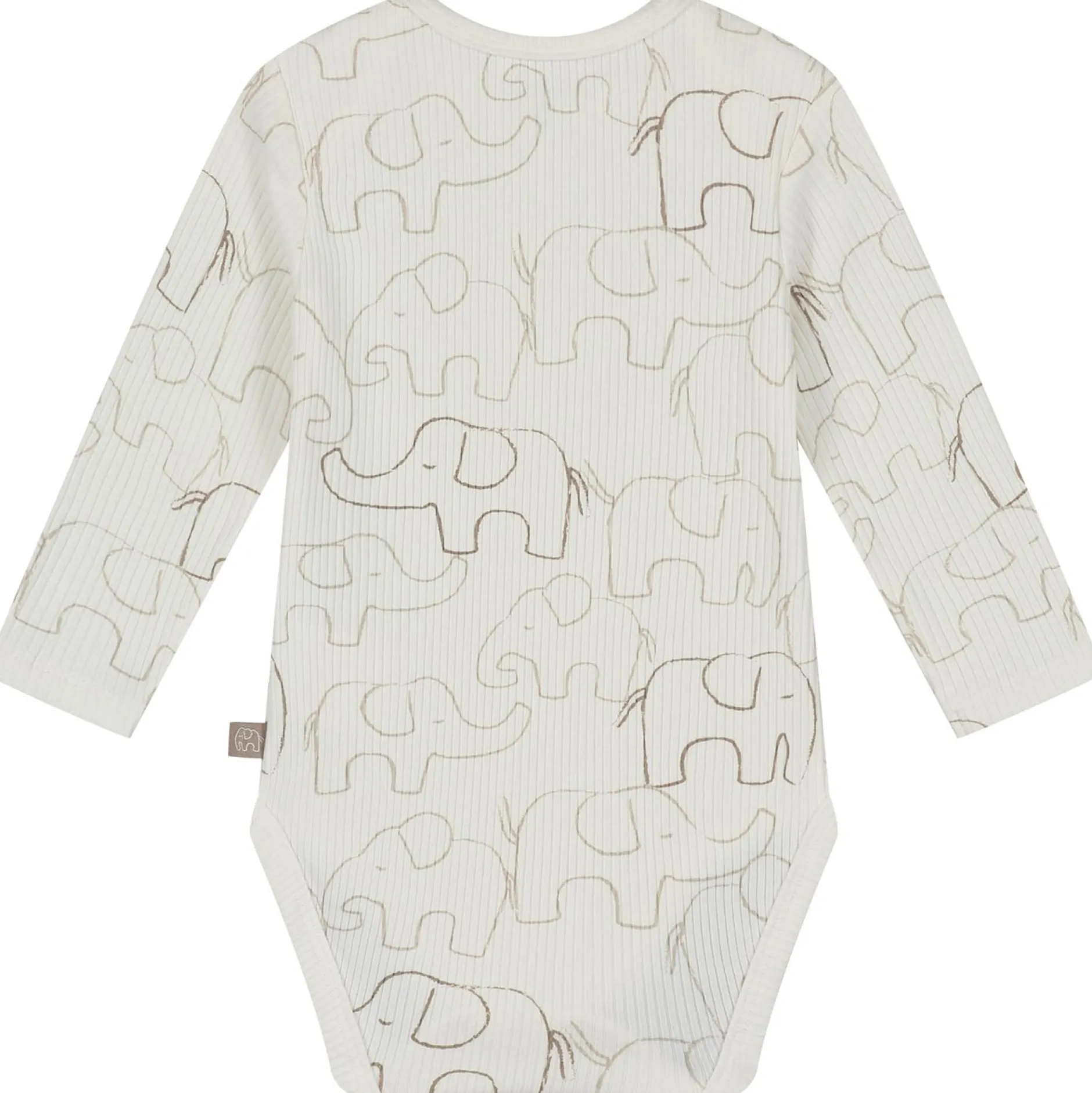 Boxen|Rompers*Prénatal romper otis rib lange mouwen all over print wit Ivory White