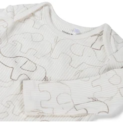 Boxen|Rompers*Prénatal romper otis rib lange mouwen all over print wit Ivory White