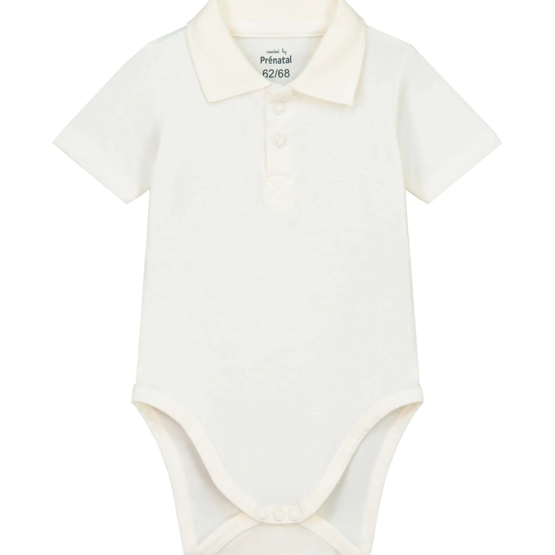 Rompers|Rompers*Prénatal romper polo korte mouwen effen wit Ivory White