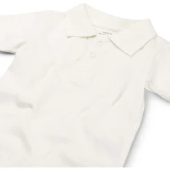 Rompers|Rompers*Prénatal romper polo korte mouwen effen wit Ivory White