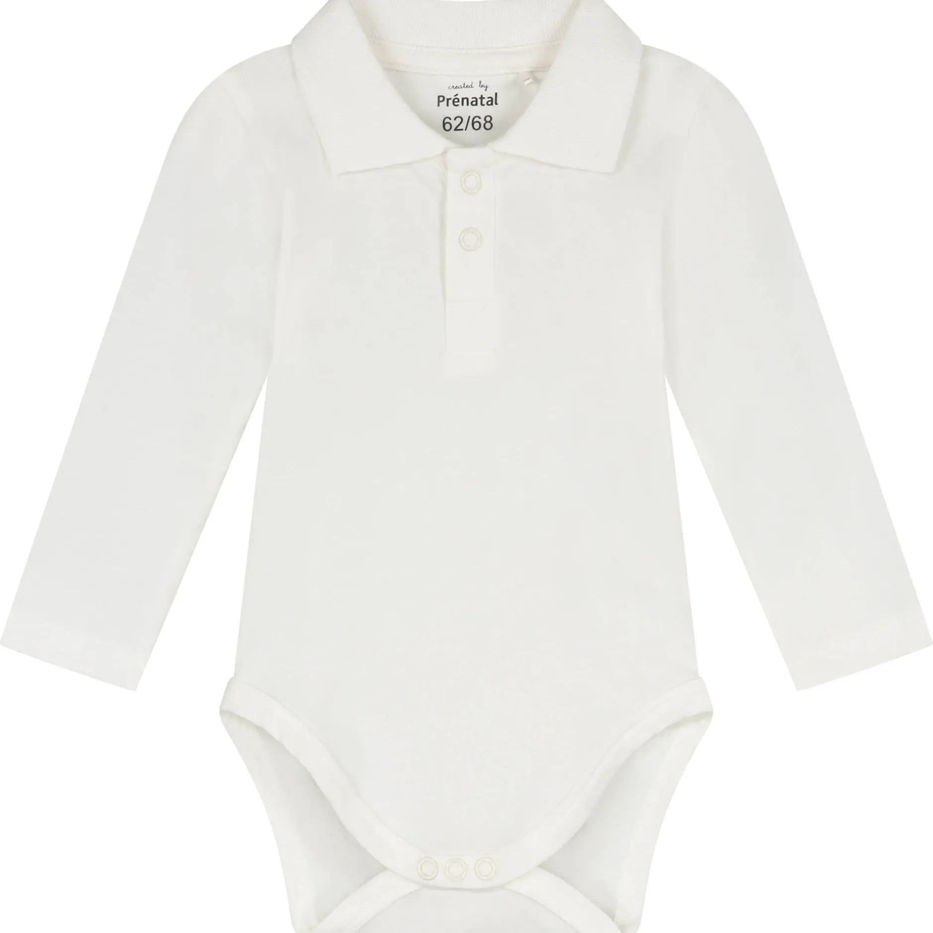 Rompers|Rompers*Prénatal romper polo lange mouwen effen wit Ivory White