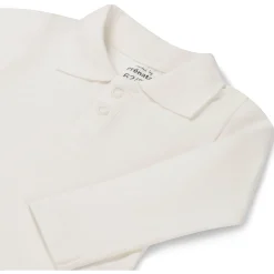 Rompers|Rompers*Prénatal romper polo lange mouwen effen wit Ivory White