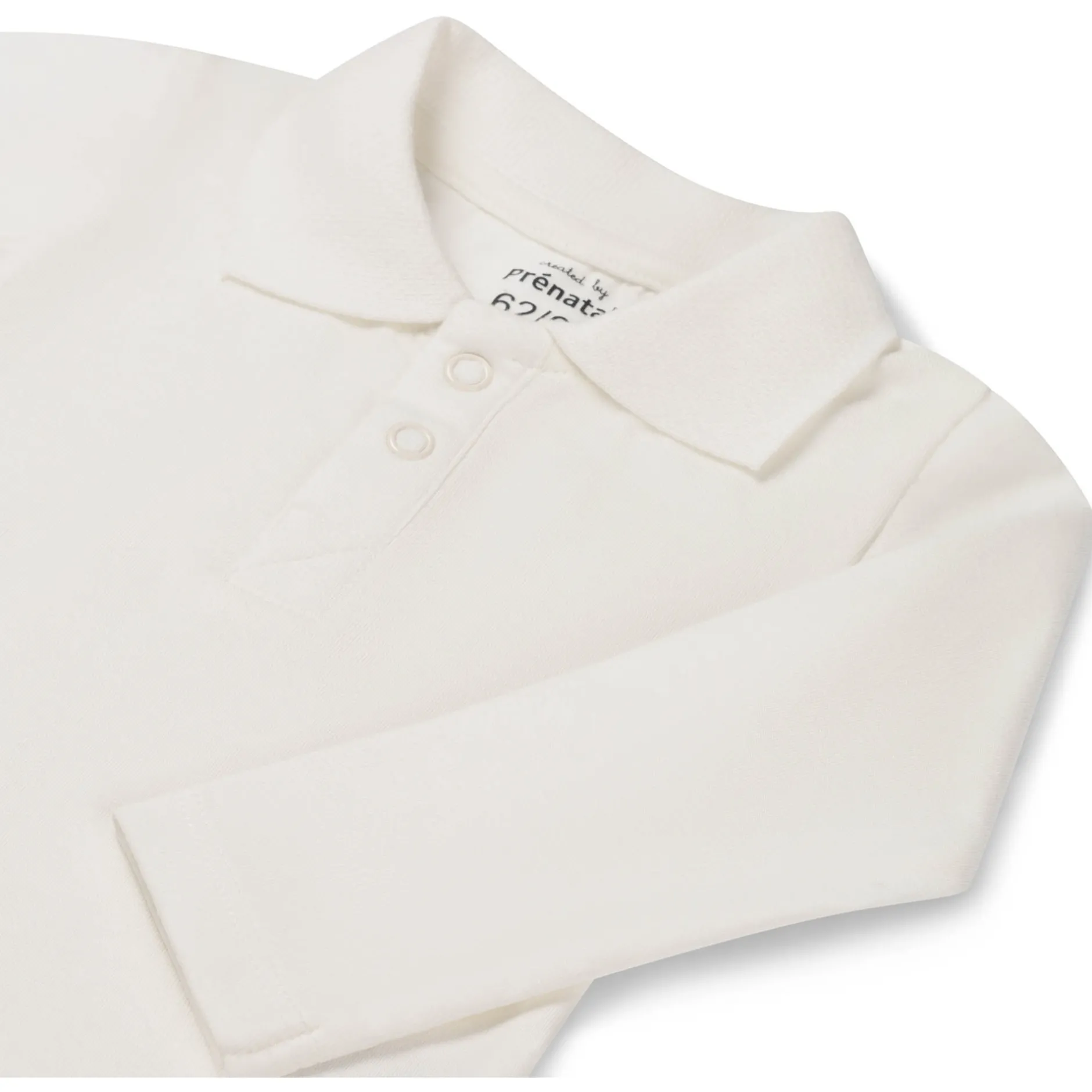 Rompers|Rompers*Prénatal romper polo lange mouwen effen wit Ivory White