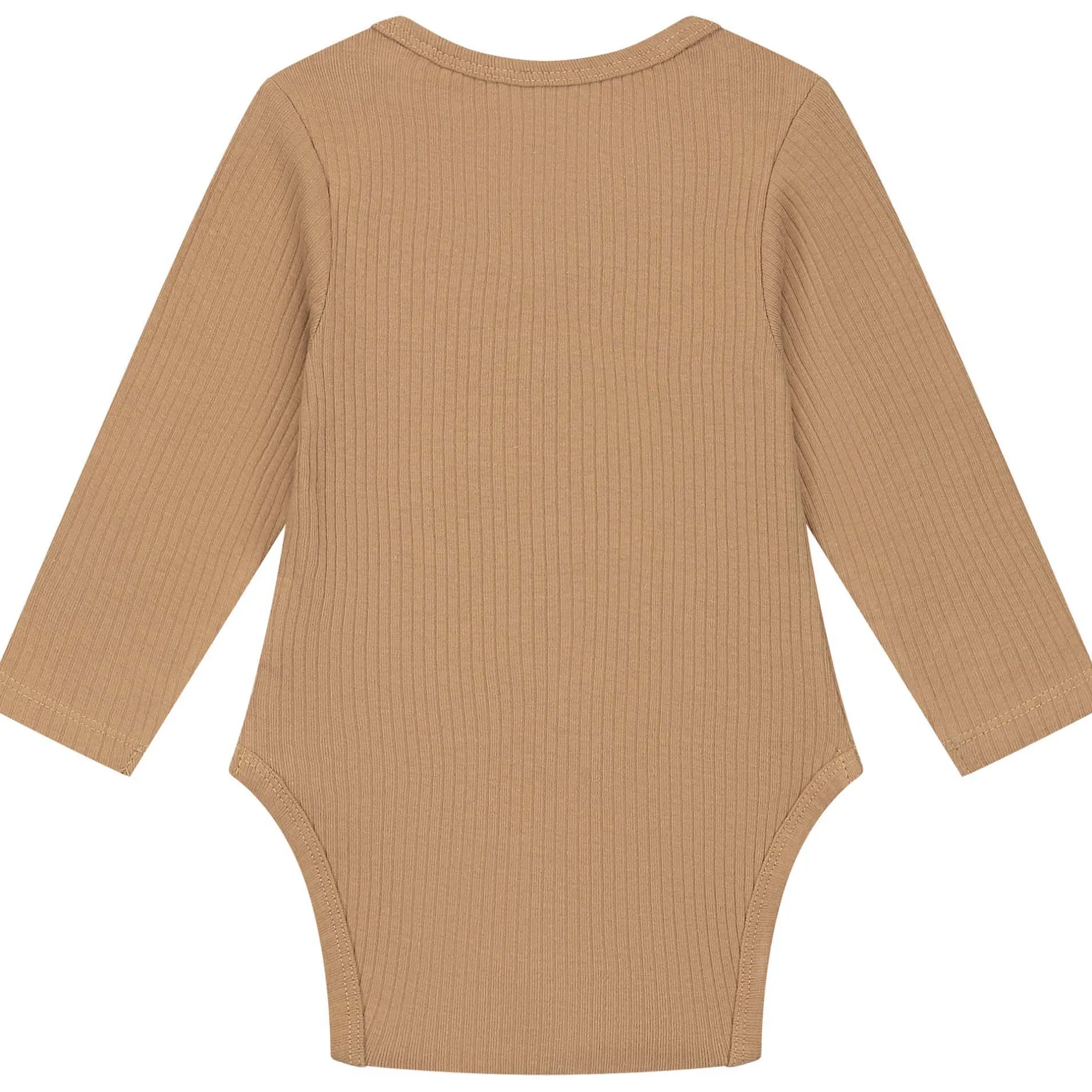 Rompers|Rompers*Prénatal romper rib lange mouwen effen bruin Dark Sand Brown