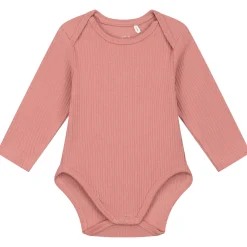 Rompers|Rompers*Prénatal romper rib lange mouwen effen roze Dark Pink