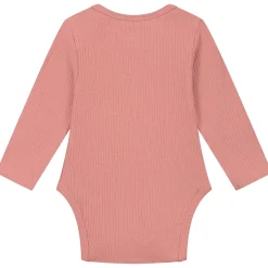Rompers|Rompers*Prénatal romper rib lange mouwen effen roze Dark Pink
