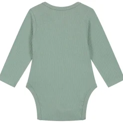 Rompers|Rompers*Prénatal romper rib lange mouwen effen groen Midgreen