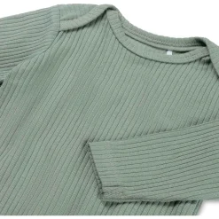 Rompers|Rompers*Prénatal romper rib lange mouwen effen groen Midgreen