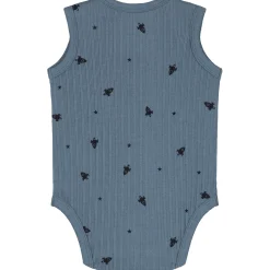 Rompers|Rompers*Prénatal romper ruimte rib mouwloos all over print blauw Steel Blue