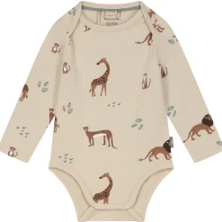 Rompers|Rompers*Prénatal romper Savanne lange mouwen dierenprint beige Dark Ecru